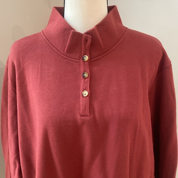 Orvis leather elbow patches 100% cotton pullover mock turtleneck gorpcore - Picture 3 of 12